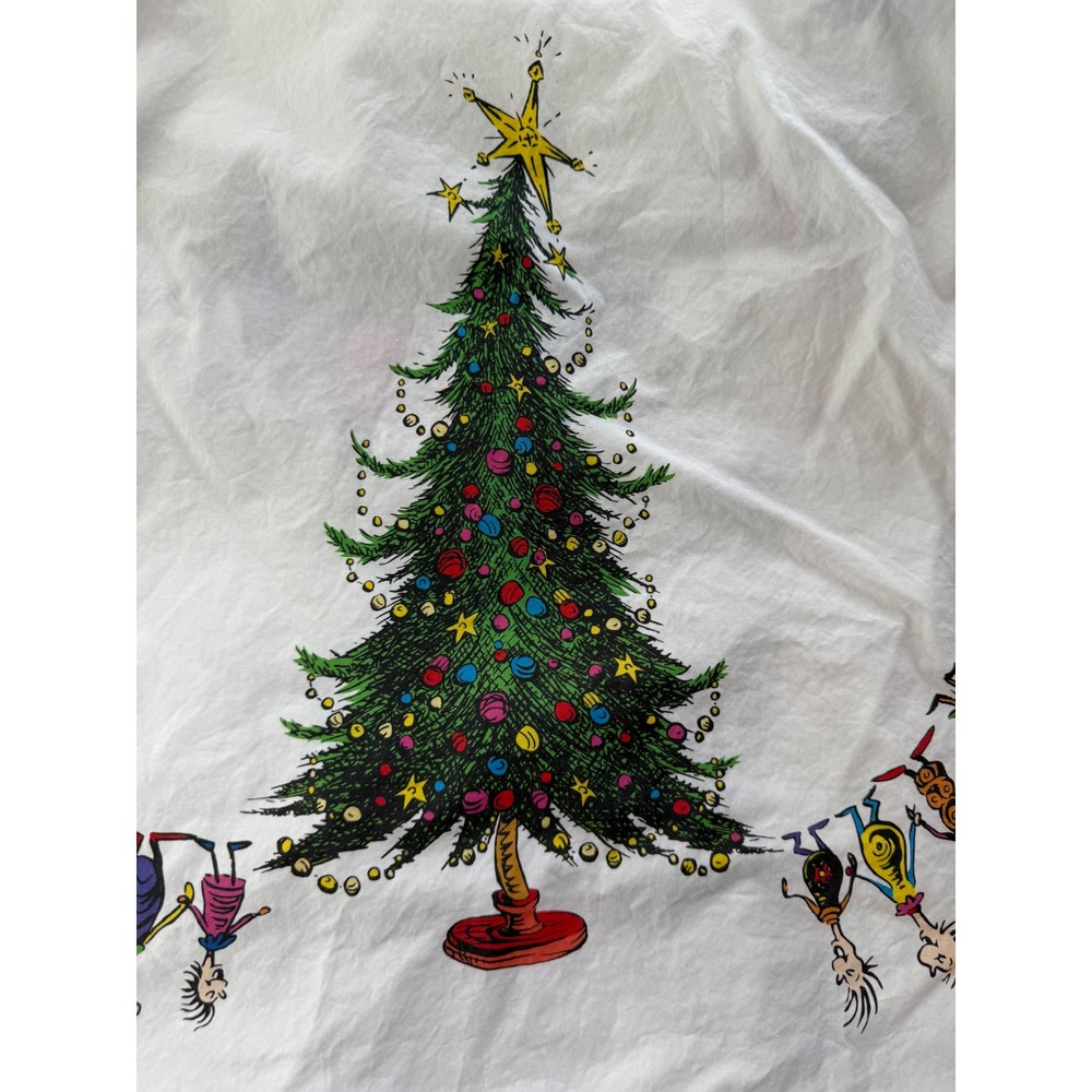 Pottery Barn Kids Dr Seuss Grinch Organic Cotton Crib Fitted Sheet Christmas